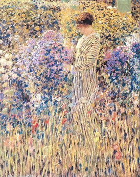 庭園の貴婦人 印象派の女性 フレデリック・カール・フリーセケ Oil Paintings